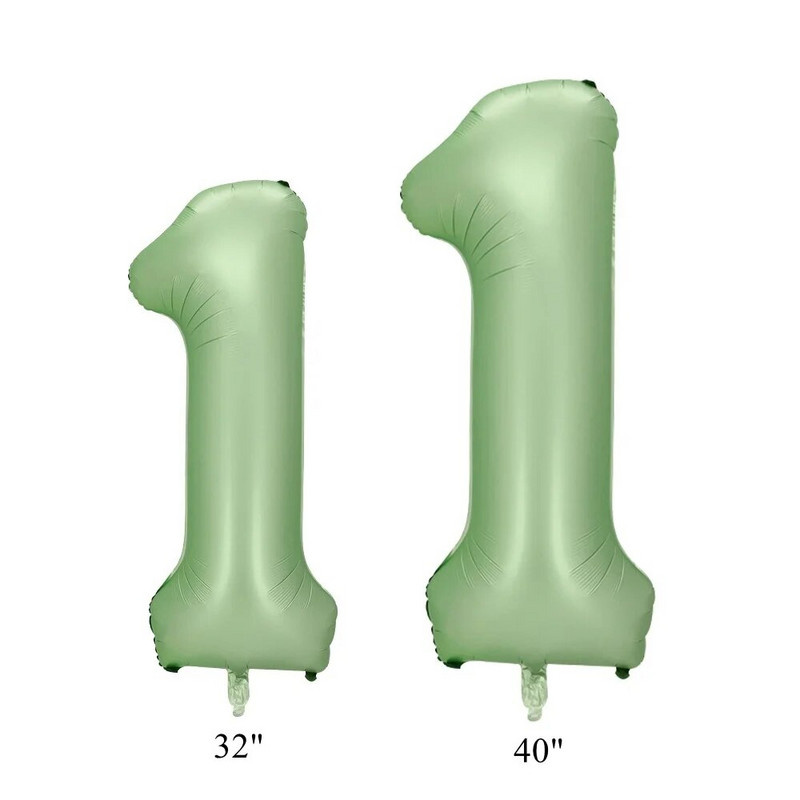 Balon vintage cu număr verde de 32/40 inch cu set de baloane verzi retro pentru decorațiuni pentru petrecerea de la mulți ani aprovizionare pentru baby shower