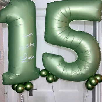 1 комплект винтидж комплект балон зелен карамел с 40-инчов балон с числа за деца Честит рожден ден Декорация за парти Направи си сам сватбени доставки
