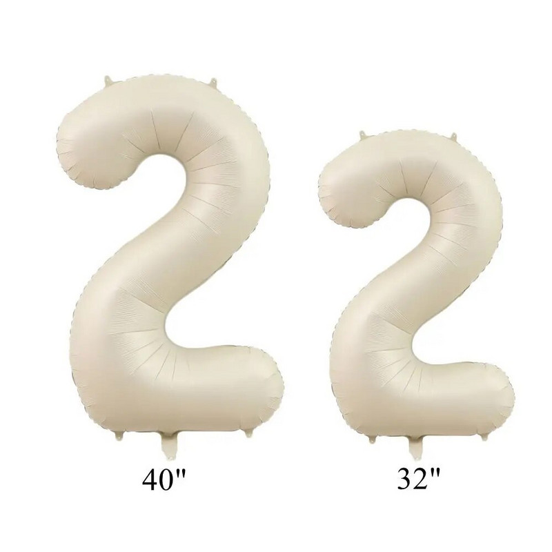 32/40 инча крем карамел цвят 1-9 дигитален балон за детски рожден ден 30 40 50 60 70 възрастен рожден ден декорация Направи си сам домашни консумативи