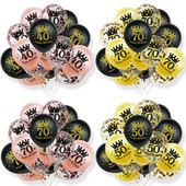 15 τεμ. 18th Happy Birthday Διακοσμητικό μπαλόνι 12 ιντσών Confetti Latex Balloon for 18 20 30 70 Years Birthday Celebrate Decoration