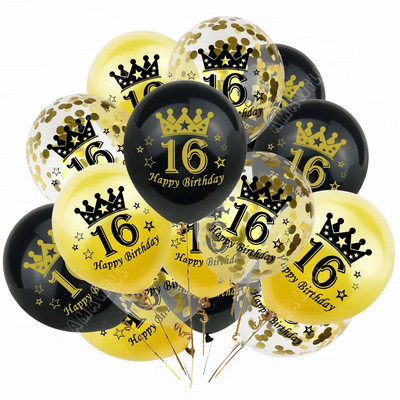 15 τεμ. 18th Happy Birthday Διακοσμητικό μπαλόνι 12 ιντσών Confetti Latex Balloon for 18 20 30 70 Years Birthday Celebrate Decoration