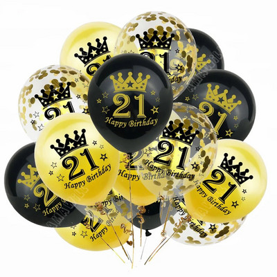 15 τεμ. 18th Happy Birthday Διακοσμητικό μπαλόνι 12 ιντσών Confetti Latex Balloon for 18 20 30 70 Years Birthday Celebrate Decoration