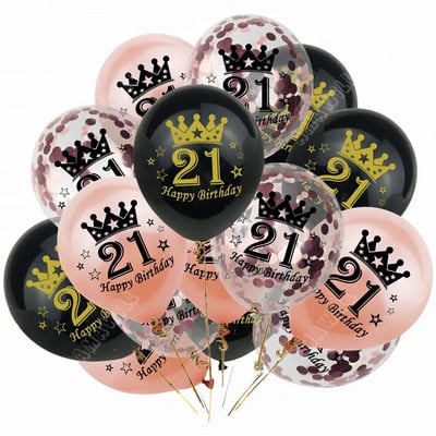 15 τεμ. 18th Happy Birthday Διακοσμητικό μπαλόνι 12 ιντσών Confetti Latex Balloon for 18 20 30 70 Years Birthday Celebrate Decoration