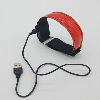 VITCOCO USB зареждаща LED светеща ръка с LED отразяваща лента за китка Светеща лента за китка за нощно бягане