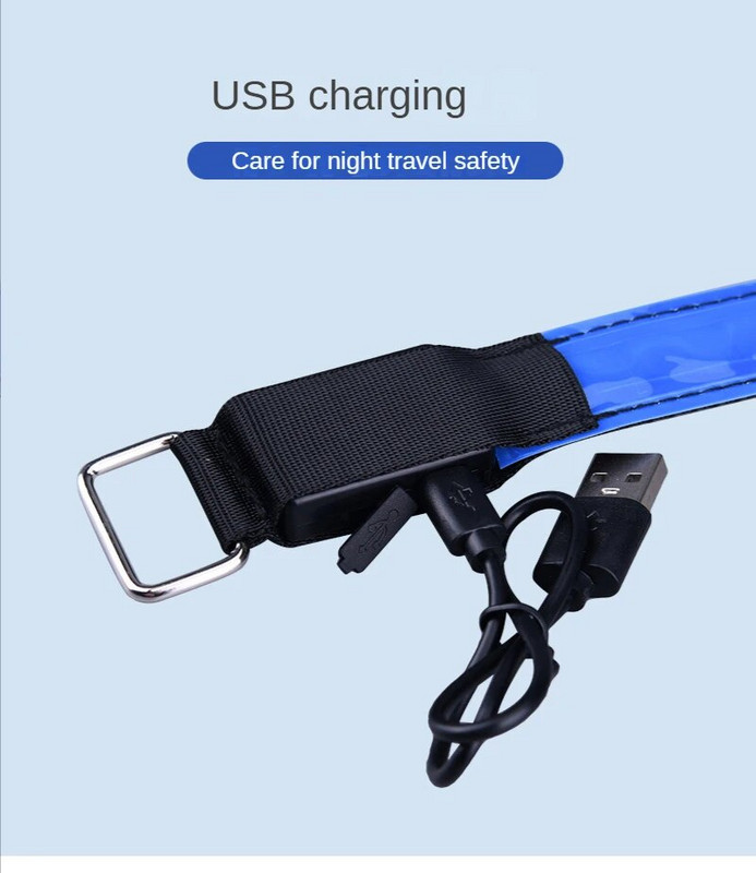 VITCOCO USB-laadimisega LED-valgusõlg koos LED-peegeldava randmepaelaga helendav randmerihm ööjooksuks