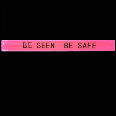 30 cm šviesą atspindinti PVC riešo apyrankė "BE SEEN BE SAFE" Kojų dirželis, skirtas važiuoti dviračiu, saugaus matomumo kelyje