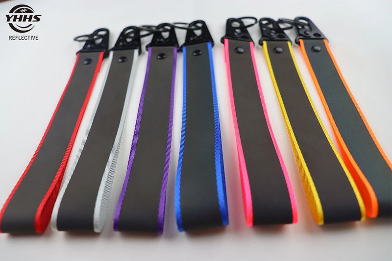 Brelocuri reflectorizante negre 100% chingă din nailon Pandantiv reflector de înaltă vizibilitate pentru genți pentru copii Accesorii pentru călărie Produs de siguranță