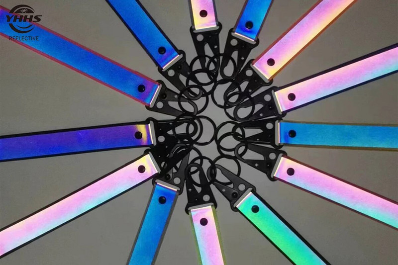 Brelocuri reflectorizante negre 100% chingă din nailon Pandantiv reflector de înaltă vizibilitate pentru genți pentru copii Accesorii pentru călărie Produs de siguranță