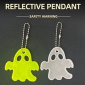 Halloween Ghost peegeldav ripats amulett Aksessuaarid Riidepuu võtmehoidja Hea nähtavusega võtmehoidjad kingitus ORAFOL 600 Light