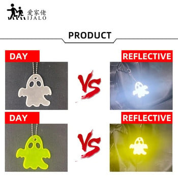Хелоуин Ghost Светлоотразителна висулка Чанта Аксесоари Закачалка Ключодържател Ключодържатели с висока видимост Подарък ORAFOL 600 Light