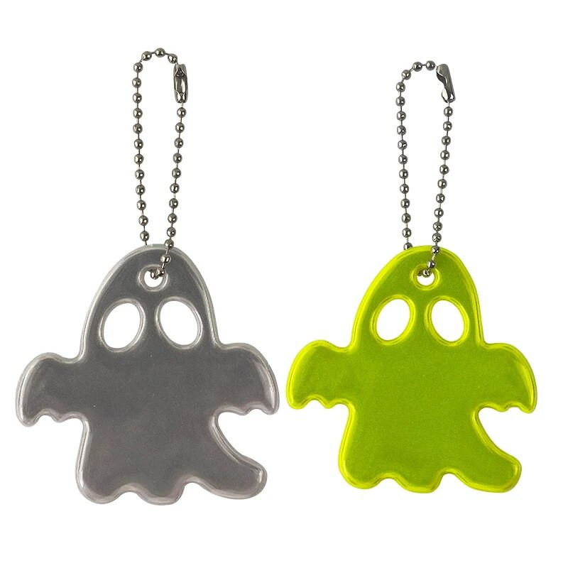Halloween Ghost peegeldav ripats amulett Aksessuaarid Riidepuu võtmehoidja Hea nähtavusega võtmehoidjad kingitus ORAFOL 600 Light