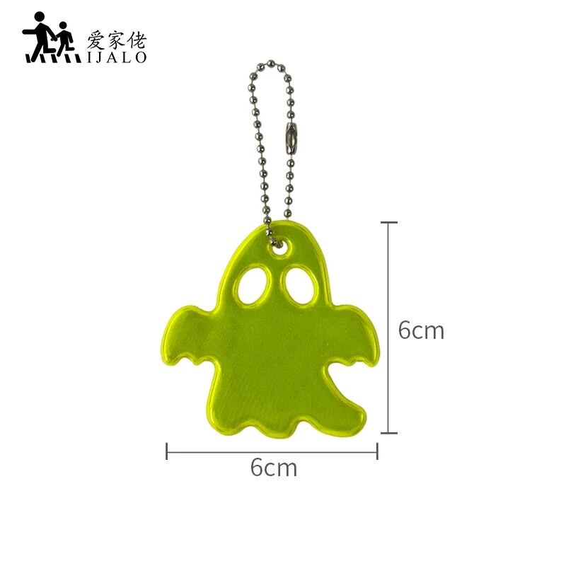 Halloween Ghost peegeldav ripats amulett Aksessuaarid Riidepuu võtmehoidja Hea nähtavusega võtmehoidjad kingitus ORAFOL 600 Light