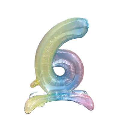 32 colių krištolinio gradiento numerio stovo folijos balionai su karūnuotomis figūrėlėmis Globos 0-9 Gimtadienio dekoracijos Vestuvių kūdikių dušas