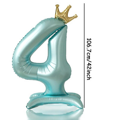 42-inčni plavi krunski broj, aluminijska folija, digitalni balon, balon s brojem za kućnu rođendansku zabavu, potrepštine za dječake
