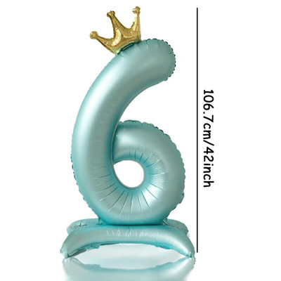 42-inčni plavi krunski broj, aluminijska folija, digitalni balon, balon s brojem za kućnu rođendansku zabavu, potrepštine za dječake