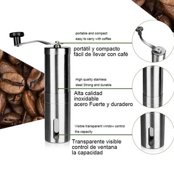 Χειροκίνητος μύλος καφέ Φορητό Εγχειρίδιο Μύλος καφέ από ανοξείδωτο ατσάλι Μύλος καφέ Εργαλείο κουζίνας Αξεσουάρ καφέ