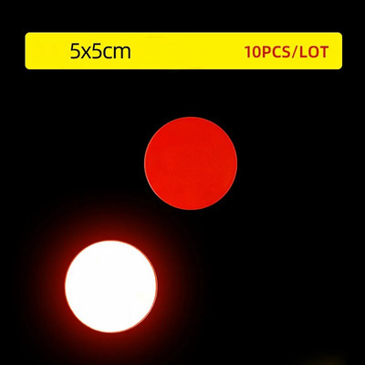 10 db 5 cm-es kerek fényvisszaverő matrica autók motorkerékpárok külső tartozékaihoz biztonsági figyelmeztető jelzés Éjszakai vezetésre figyelmeztető csík