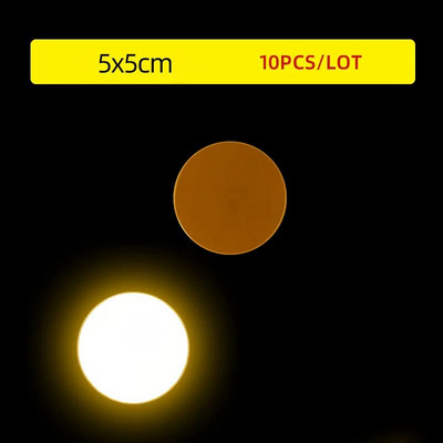 10 db 5 cm-es kerek fényvisszaverő matrica autók motorkerékpárok külső tartozékaihoz biztonsági figyelmeztető jelzés Éjszakai vezetésre figyelmeztető csík