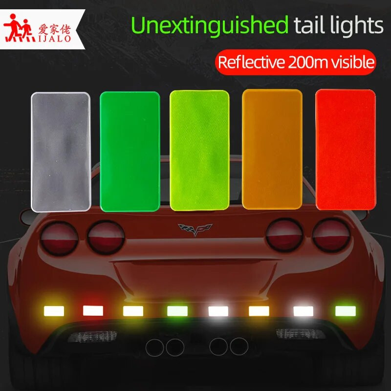 10 db 5 cm-es kerek fényvisszaverő matrica autók motorkerékpárok külső tartozékaihoz biztonsági figyelmeztető jelzés Éjszakai vezetésre figyelmeztető csík