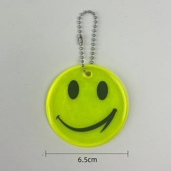 ORAFOL 600 Light Smile Face Светлоотразителна висулка Флуоресцентен ключодържател Ключодържател Предупреждение за безопасност Разходка Колоездене Чанта Аксесоари