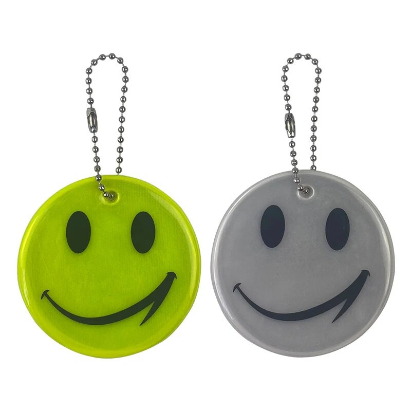 ORAFOL 600 Light Smile Face Светлоотразителна висулка Флуоресцентен ключодържател Ключодържател Предупреждение за безопасност Разходка Колоездене Чанта Аксесоари