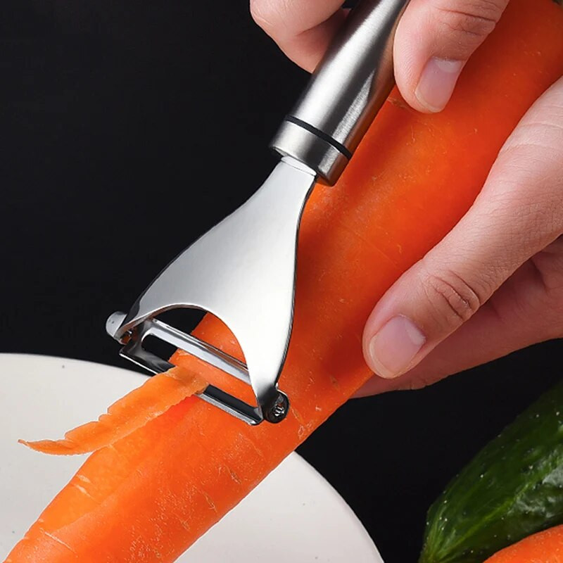 1db Zöldséghámozó Éles burgonyahámozó rozsdamentes acél zöldség-gyümölcshámozó uborka sárgarépa reszelő konyhai kütyük