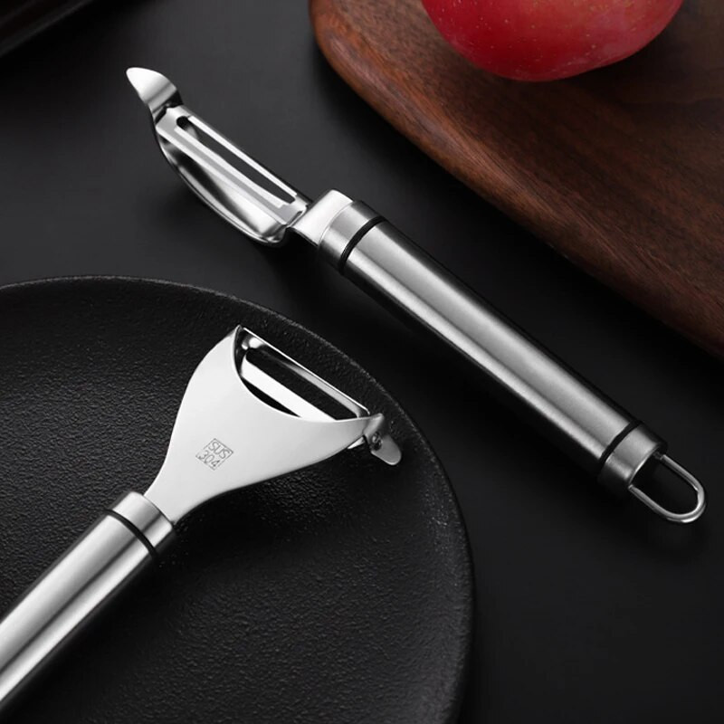 1db Zöldséghámozó Éles burgonyahámozó rozsdamentes acél zöldség-gyümölcshámozó uborka sárgarépa reszelő konyhai kütyük