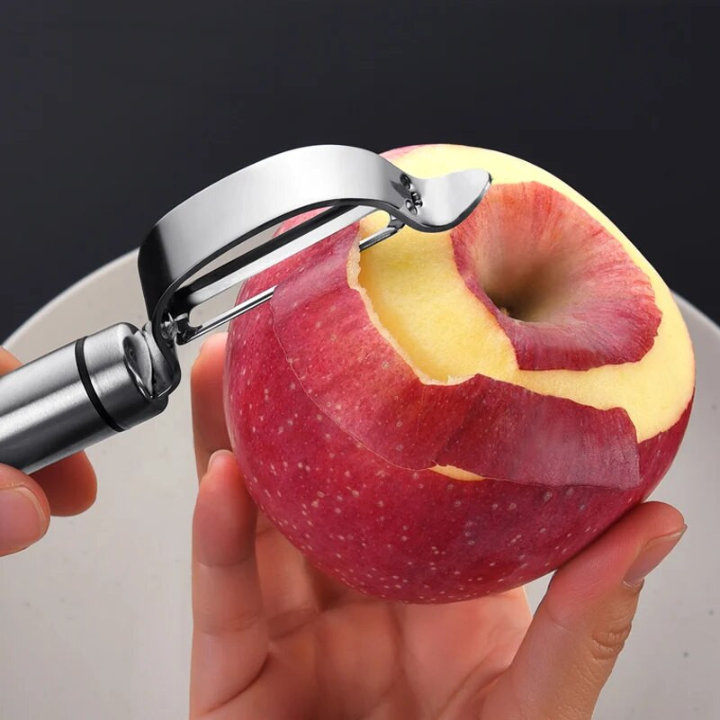 1db Zöldséghámozó Éles burgonyahámozó rozsdamentes acél zöldség-gyümölcshámozó uborka sárgarépa reszelő konyhai kütyük