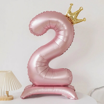 Digitális buli születésnapi alumínium fólia léggömb korona számtartó léggömbök lányok baba napjára Boldog születésnapi dekoráció party kellékek