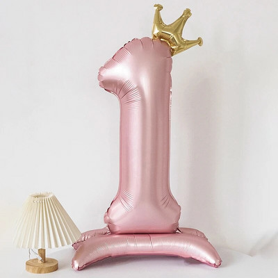 Digitális buli születésnapi alumínium fólia léggömb korona számtartó léggömbök lányok baba napjára Boldog születésnapi dekoráció party kellékek