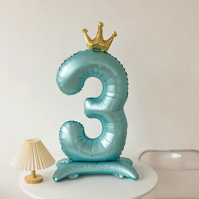 Digitális buli születésnapi alumínium fólia léggömb korona számtartó léggömbök lányok baba napjára Boldog születésnapi dekoráció party kellékek