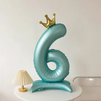 Digitális buli születésnapi alumínium fólia léggömb korona számtartó léggömbök lányok baba napjára Boldog születésnapi dekoráció party kellékek