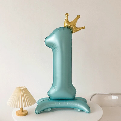 Digitális buli születésnapi alumínium fólia léggömb korona számtartó léggömbök lányok baba napjára Boldog születésnapi dekoráció party kellékek