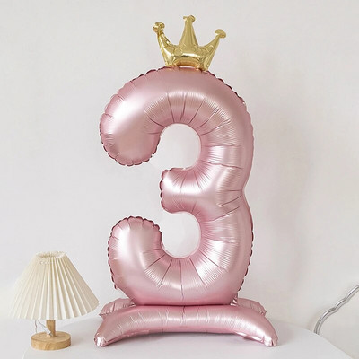Digitális buli születésnapi alumínium fólia léggömb korona számtartó léggömbök lányok baba napjára Boldog születésnapi dekoráció party kellékek