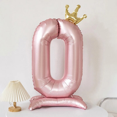 Digitális buli születésnapi alumínium fólia léggömb korona számtartó léggömbök lányok baba napjára Boldog születésnapi dekoráció party kellékek