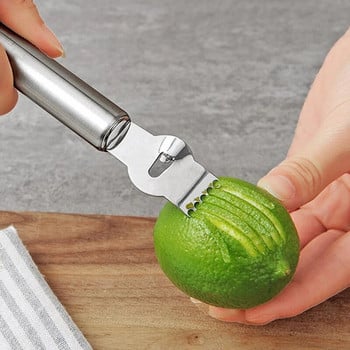 Ренде Lemon Zester Неръждаема стомана Ренде за лимон Белачка за портокал Ренде за цитрусови плодове Нож за белене Бар Аксесоари Кухненски джаджи