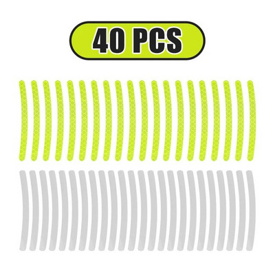 20/40/60 db autókerékagy matrica, erősen fényvisszaverő csíkos szalag motoros autókhoz éjszakai vezetésbiztonsági világító univerzális matrica