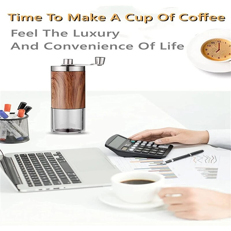 Rankinis kavos malūnėlis reguliuojamas keraminis kūginis malūnėlis, grūdų rankinis kavos malūnėlis, skirtas kelionėms, stovyklavimui ir kt