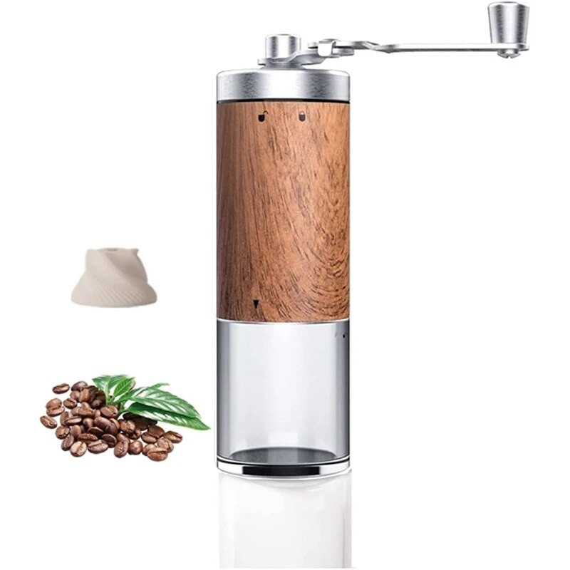 Rankinis kavos malūnėlis reguliuojamas keraminis kūginis malūnėlis, grūdų rankinis kavos malūnėlis, skirtas kelionėms, stovyklavimui ir kt