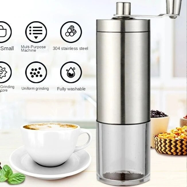 Rokas pārnēsājamas kafijas dzirnaviņas kafijas dzirnaviņas nerūsējošā tērauda rokas dzirnaviņas kafijas automāts maza mājsaimniecība