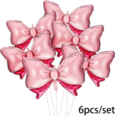 6db Disney Minnie masni léggömb csokornyakkendő rózsaszín léggömb mini masni léggömb esküvői menyasszony zuhanyozó lány ajándék léggömb dekoráció