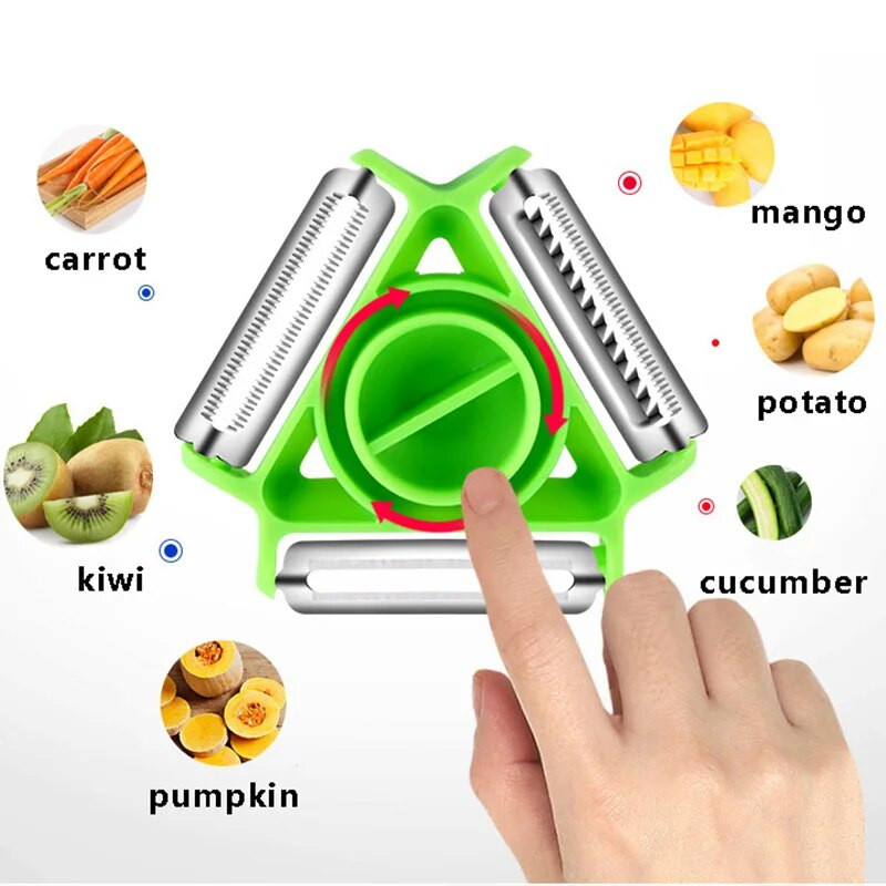Магически комплект белачки 3 в 1 Резачка Белачка от неръждаема стомана Шредер Джулиен Резачка Ренде с остриета с множество кори Кухненски инструмент Домашни джаджи
