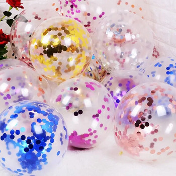 5/10/20 τμχ Gold Confetti Latex Balloons Glitter Clear Clear Transparent Helium Balloon Wedding Baby Shower Διακοσμήσεις για πάρτι γενεθλίων