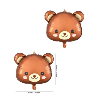 Baloni od 2/3/5 kom šumskog medvjeda Baloni od folije sa životinjskim medvjedom za džunglu Safari Dekoracije za rođendanske zabave.