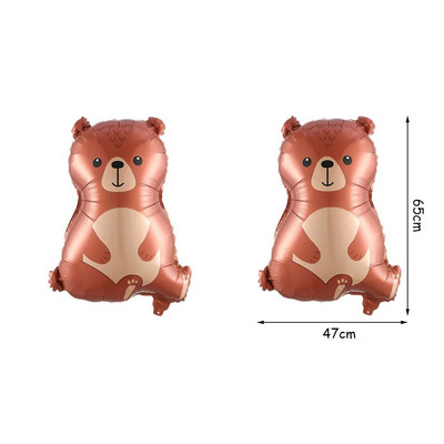 Baloni od 2/3/5 kom šumskog medvjeda Baloni od folije sa životinjskim medvjedom za džunglu Safari Dekoracije za rođendanske zabave.