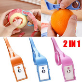 2 IN 1 Fruit Peeler Orange Cutter από ανοξείδωτο ατσάλι Φορητό δαχτυλίδι καθαρισμού λαχανικών Peeling Potatoes Peeler Εργαλεία κουζίνας