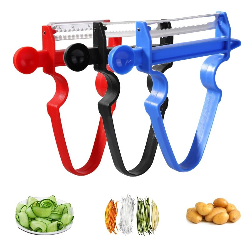 3 τεμ. Πολλαπλών τεμαχιστών τεμαχιστές αποφλοιωτής κοπής Αξεσουάρ φλούδας από ανοξείδωτο ατσάλι Magic Trio Peeler Set Εργαλεία κουζίνας