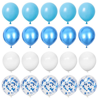 20 бр. Хромирани розово златни конфети латексови балони Честит рожден ден Декорации за парти Деца Възрастни Момиче Момче Baby Shower Сватбени принадлежности