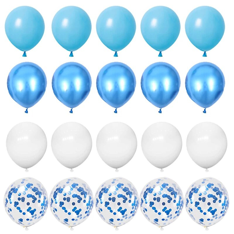 20 бр. Хромирани розово златни конфети латексови балони Честит рожден ден Декорации за парти Деца Възрастни Момиче Момче Baby Shower Сватбени принадлежности