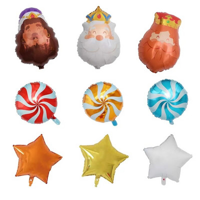 9 buc/set rege desene animate baloane din folie de aluminiu baloane cu stea de bomboane pentru copii jucării pentru petrecerea de aniversare decorațiuni pentru baby shower
